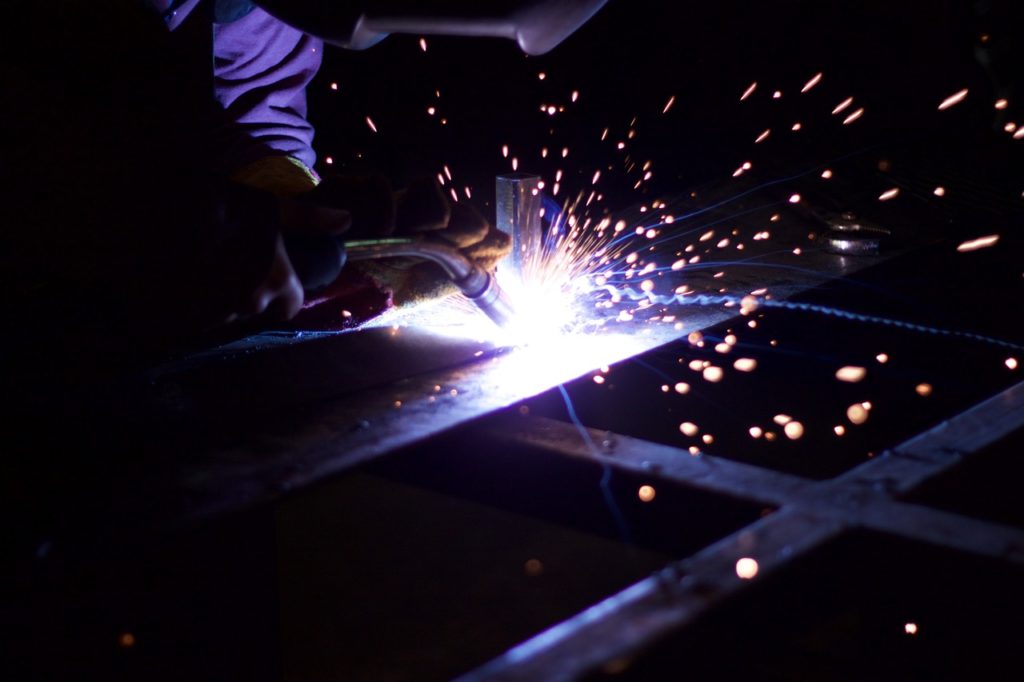 metalworking, iron, sparks